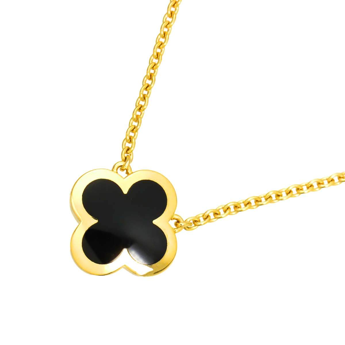 Pure Alhambra Onyx Necklace 18K YG 750