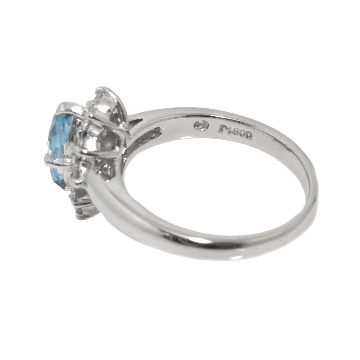 Aquamarine Diamond 0.30ct Ring Platinum size4.75-5(US)