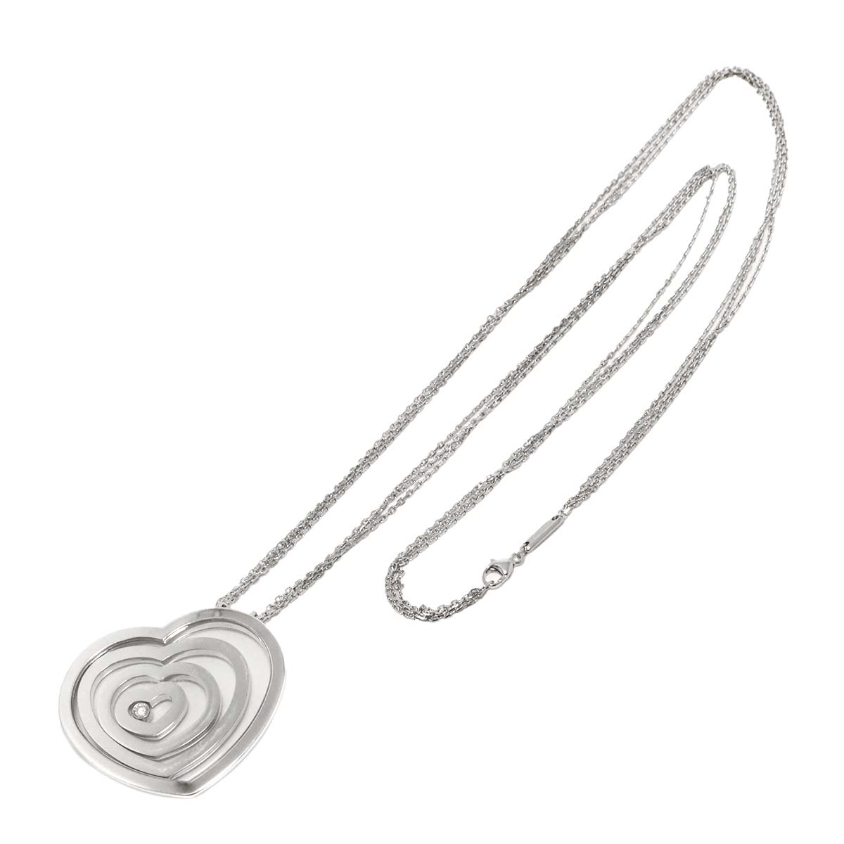 Happy Spirit Heart Diamond Necklace 18K White Gold 750