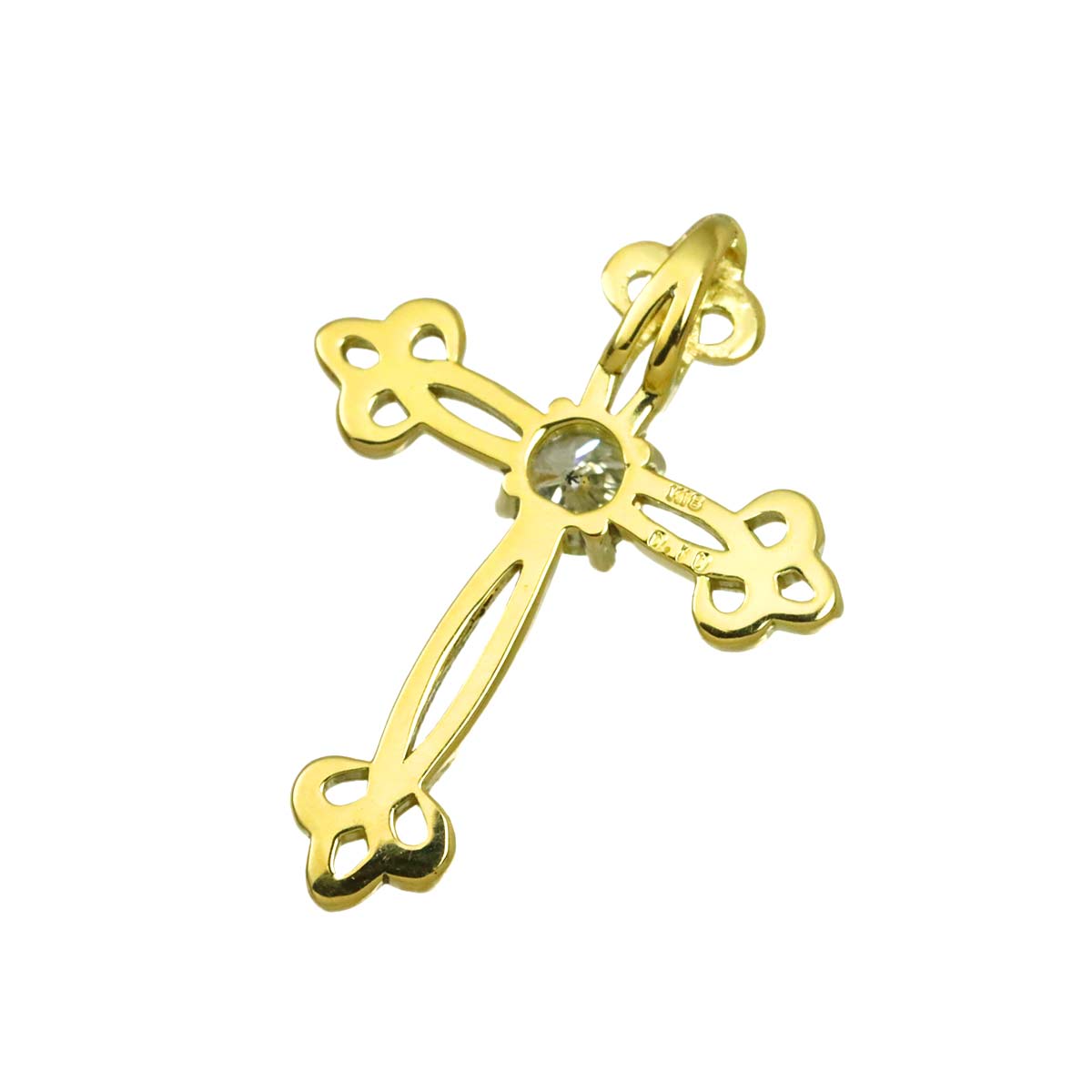 Diamond 0.10ct Pendant 18K YG Yellow Gold 750