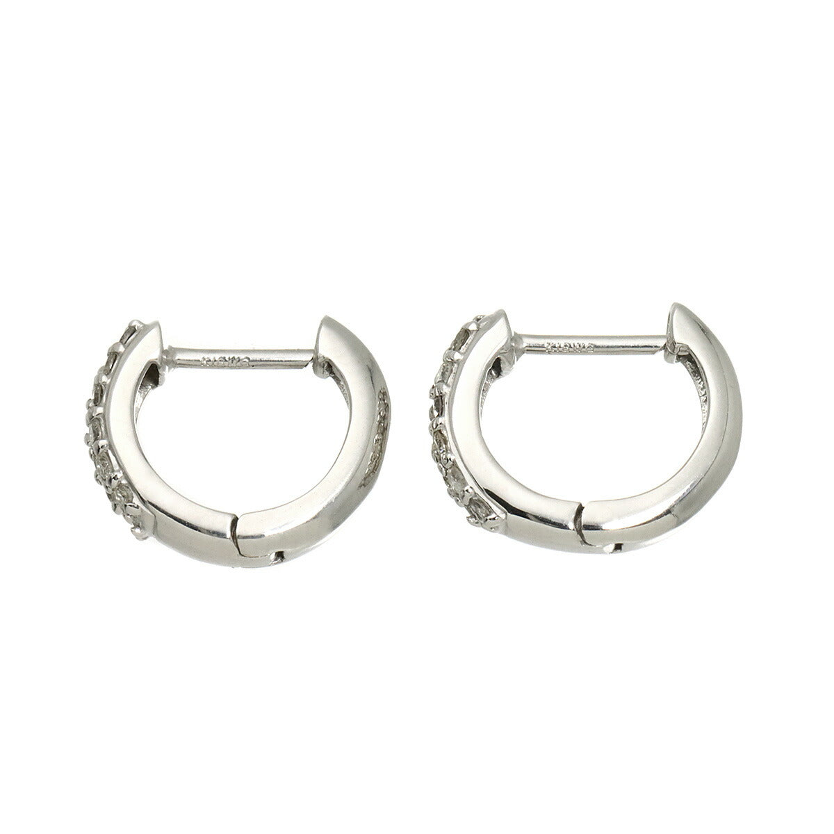 Diamond 0.10ct/0.10ct Earrings Pierced 18K K18 WG 750