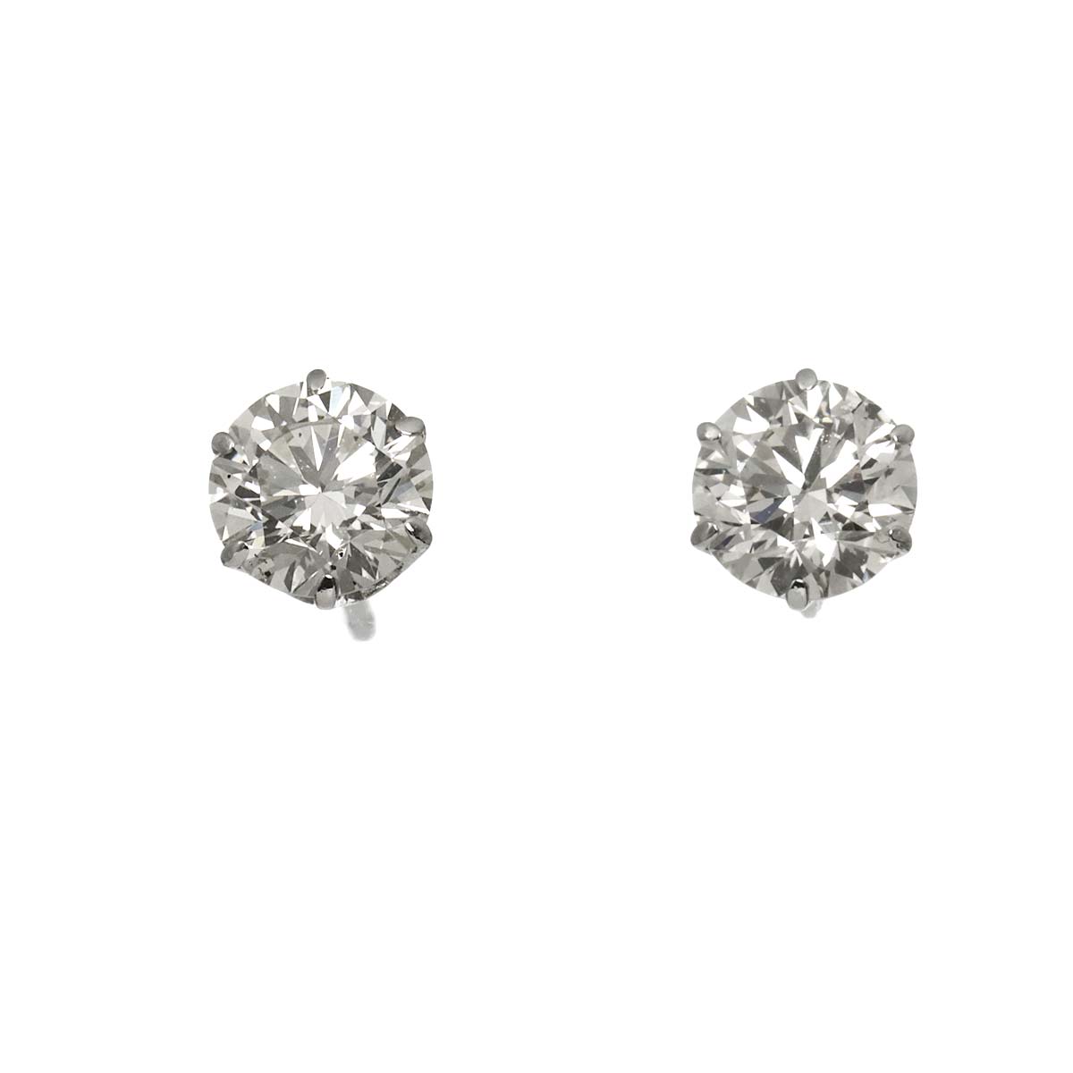 Diamond 0.50ct/0.50ct Earrings Pierced Pt Platinum
