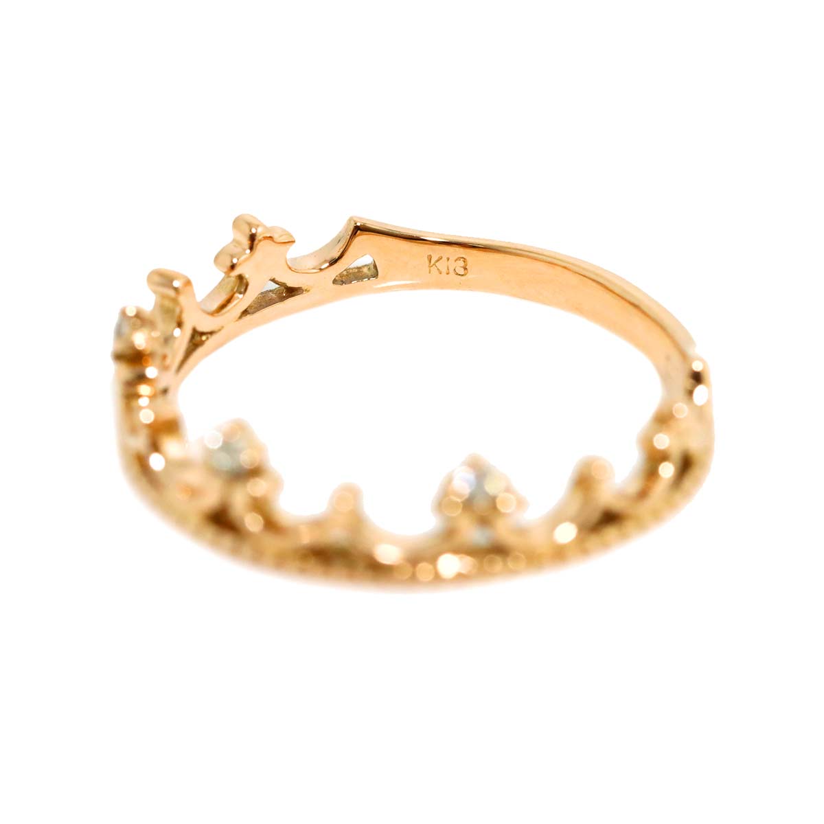 Diamond 0.03ct Ring 18K PG Pink Gold 750 Size5.25(US)