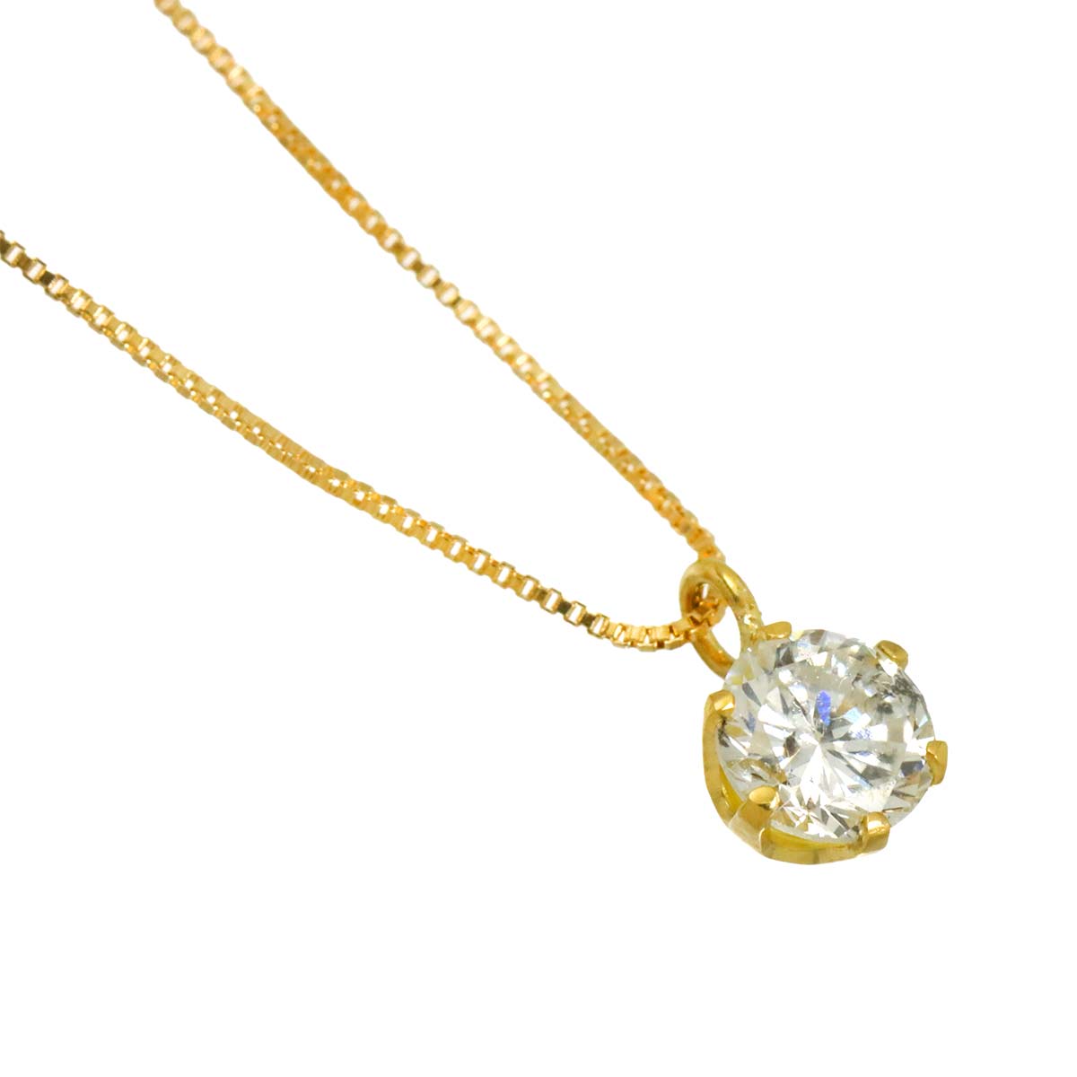 Diamond 0.306ct F/SI2 Necklace 18K YG Yellow Gold 750