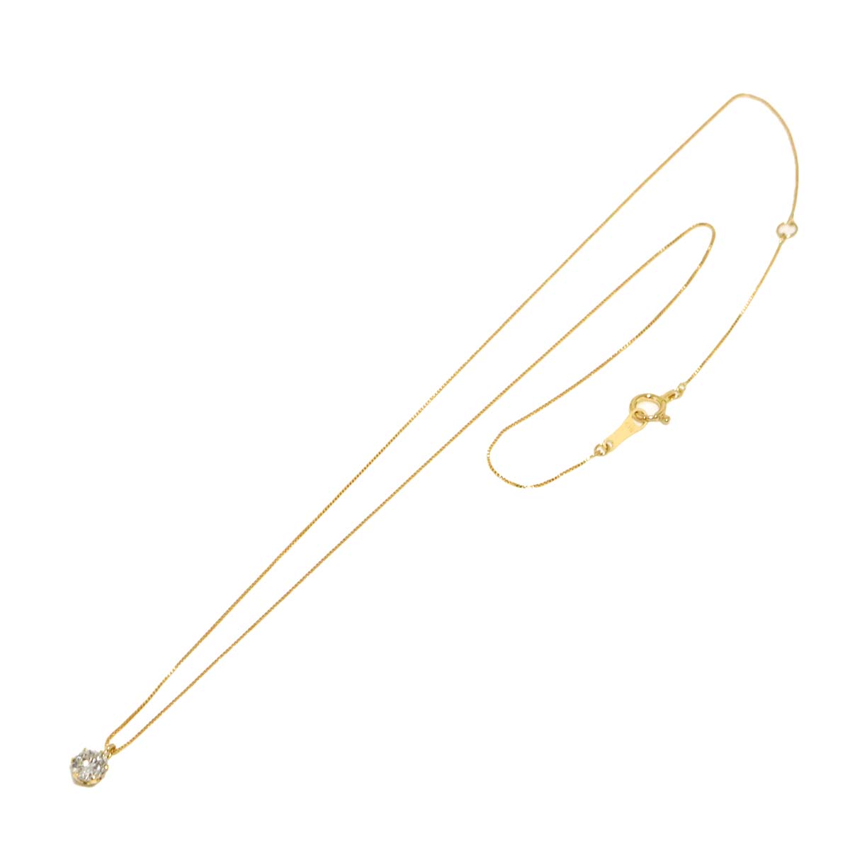 Diamond 0.322ct F/SI1 Necklace 18K YG Yellow Gold 750