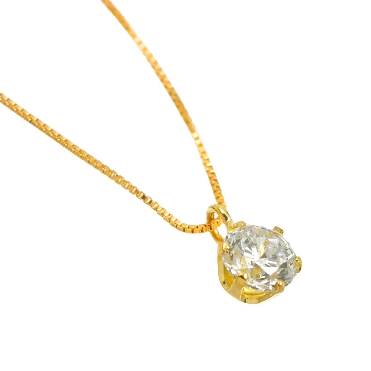 Diamond 0.322ct F/SI1 Necklace 18K YG Yellow Gold 750