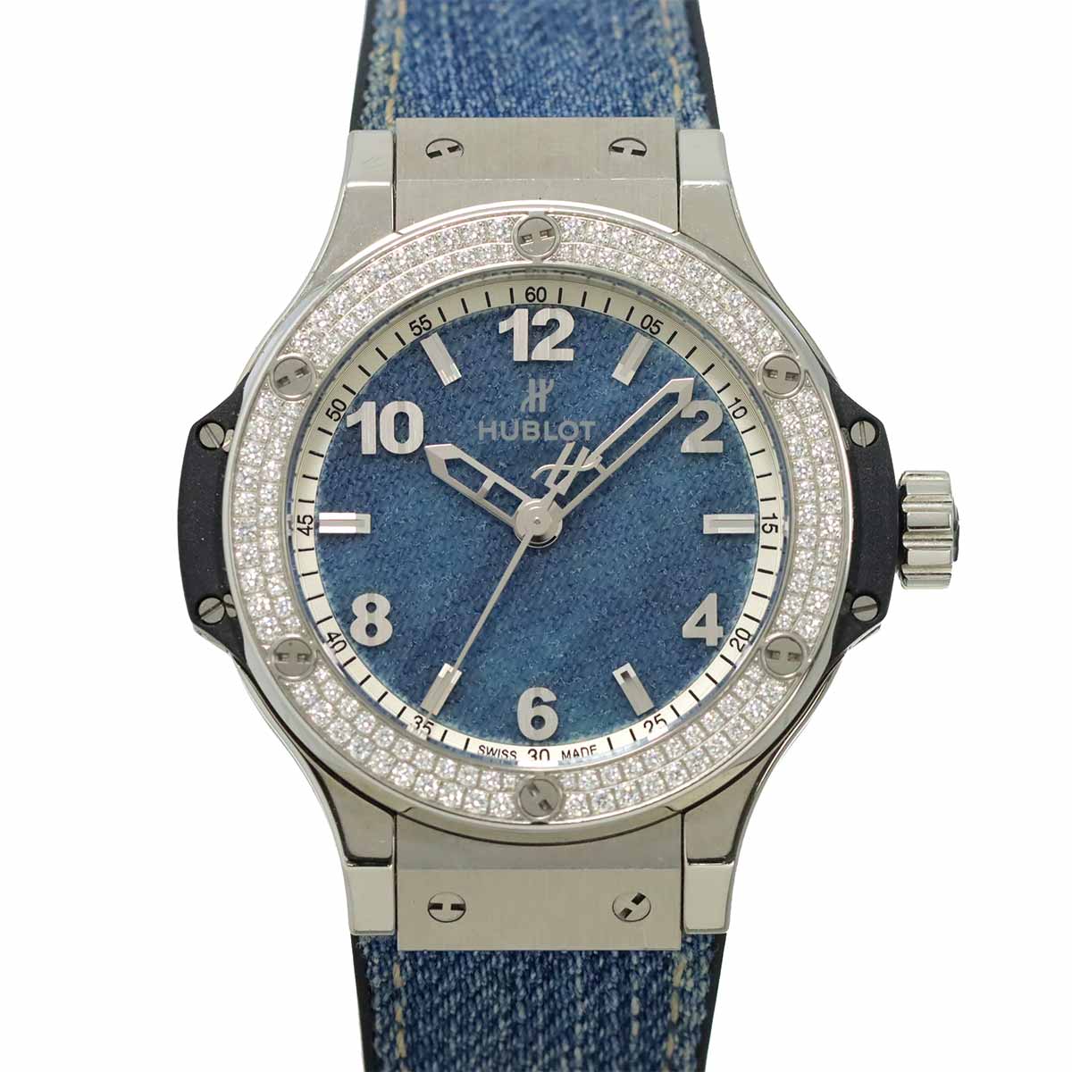 Big Bang 361 SX 2710 NR 1104 JEANS Quartz Diamond bezel Ladies