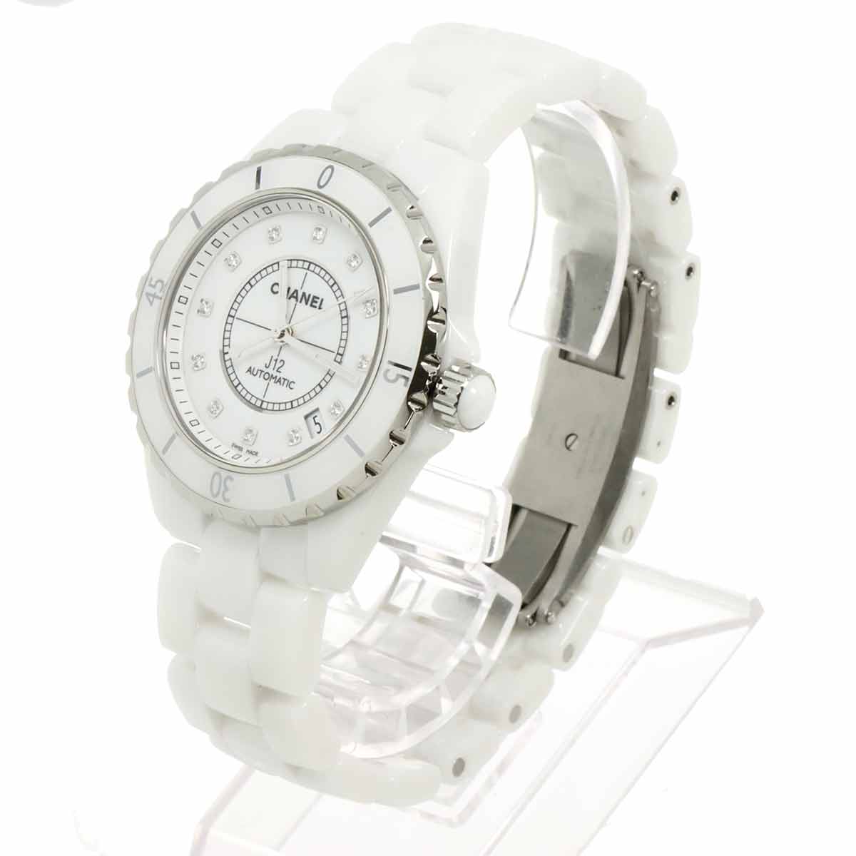 J12 38mm H1629 12P Diamond Automatic White Dial Mens Watch