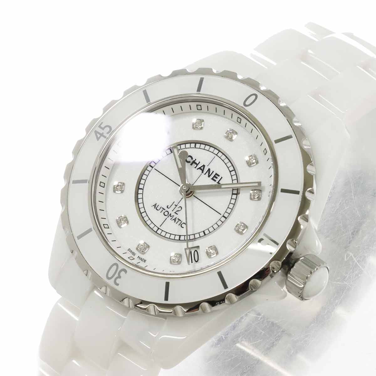 J12 38mm H1629 12P Diamond Automatic White Dial Mens Watch