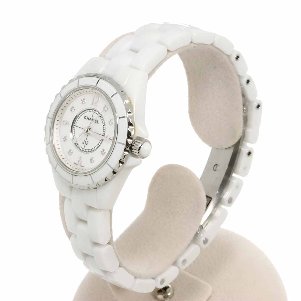 J12 H2570 29mm 8P Diamond Quartz White Shell Dial Ladies Watch