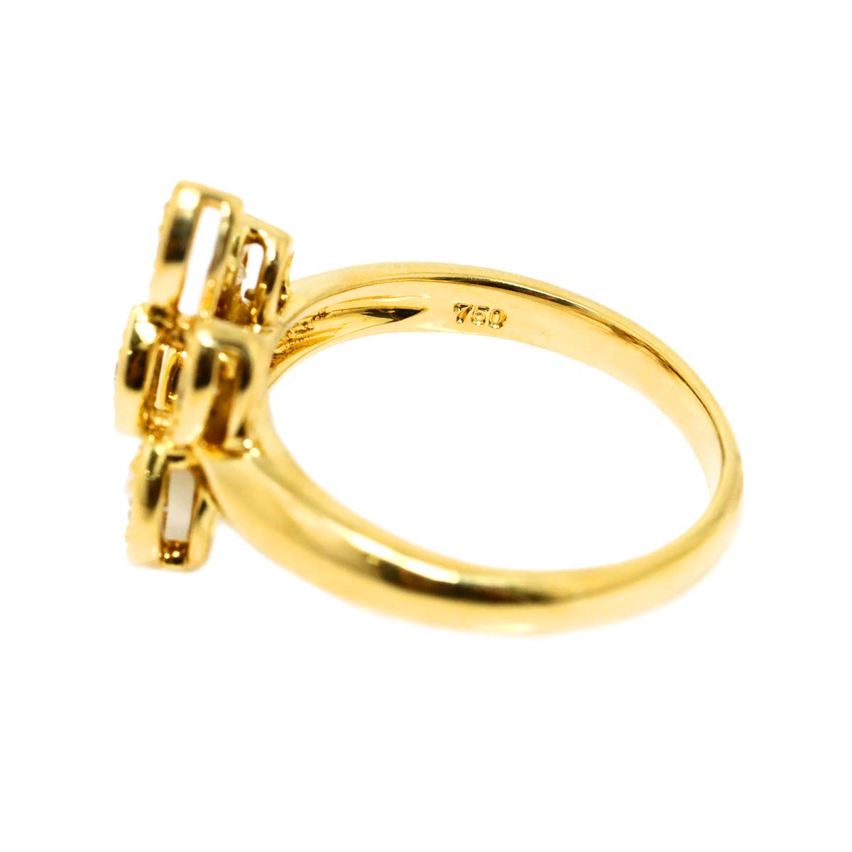 Diamond Ring 18K YG 750 size5.5-5.75(US)