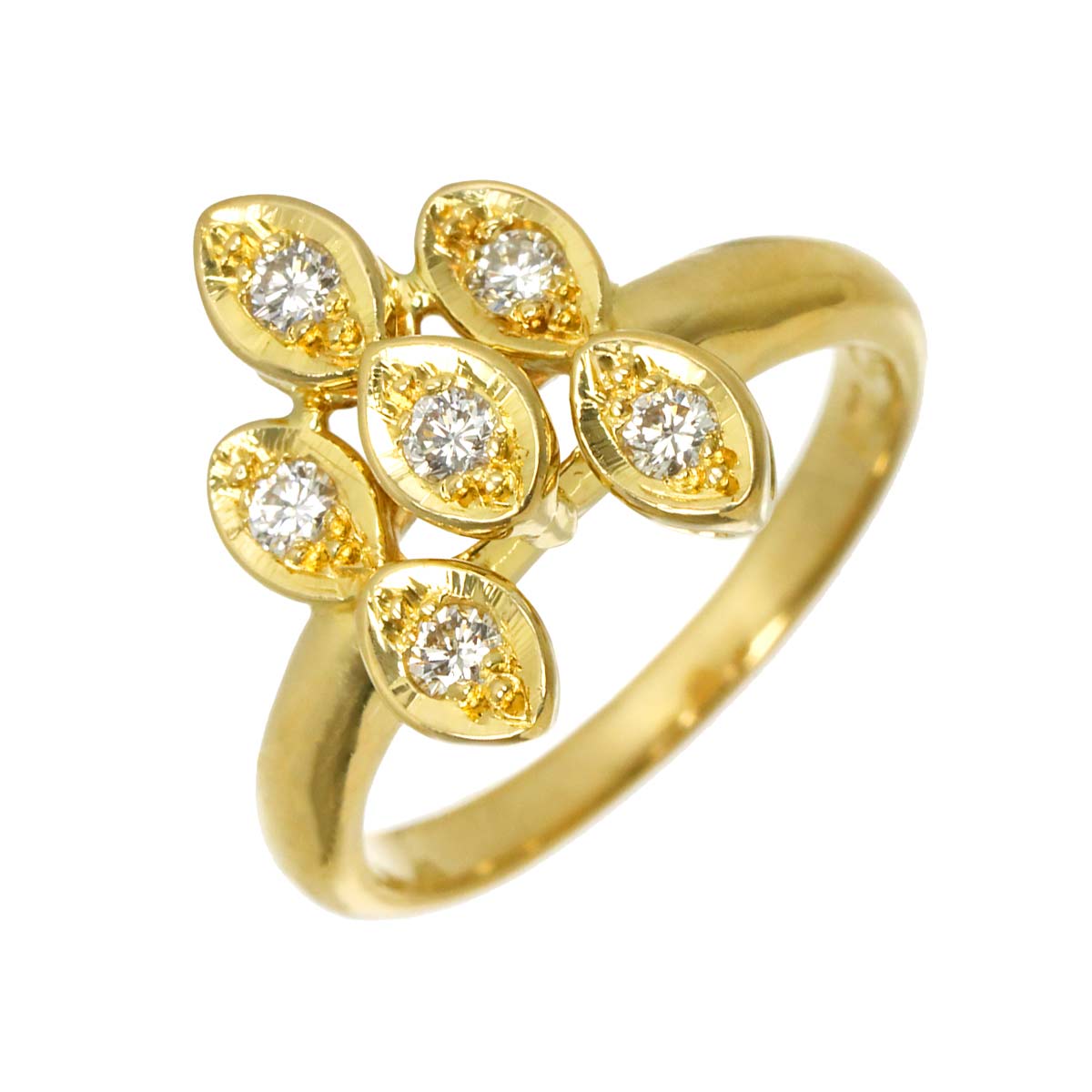 Diamond Ring 18K YG 750 size5.5-5.75(US)