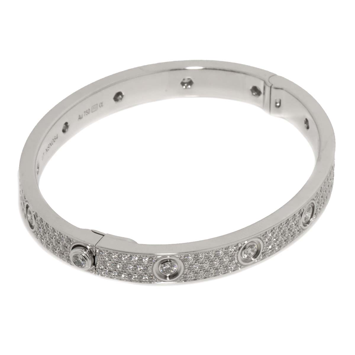 Love Bracelet Full Pave Diamond 12 stones 18K WG 750 Size17