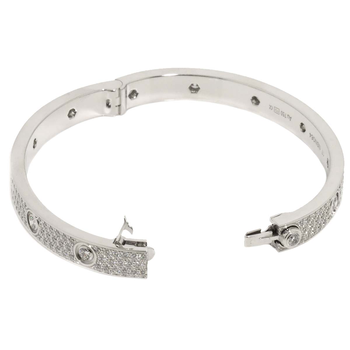 Love Bracelet Full Pave Diamond 12 stones 18K WG 750 Size17