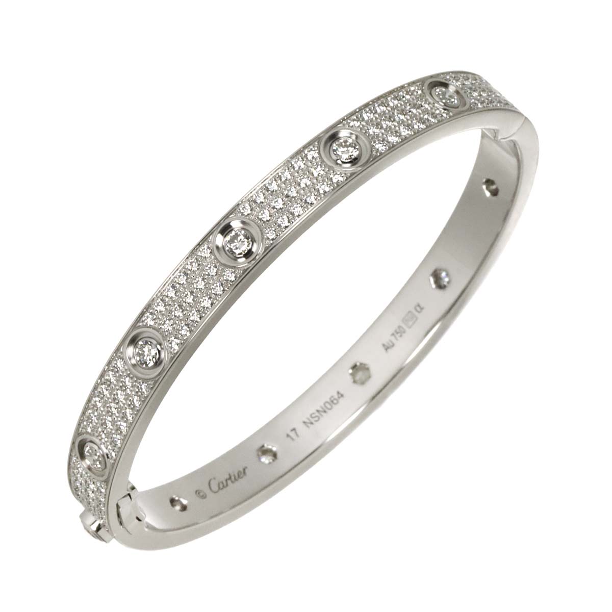 Love Bracelet Full Pave Diamond 12 stones 18K WG 750 Size17