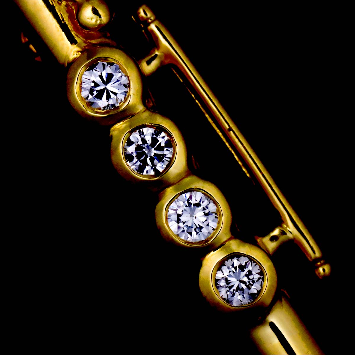 Diamond 0.14ct Brooch 18K YG 750
