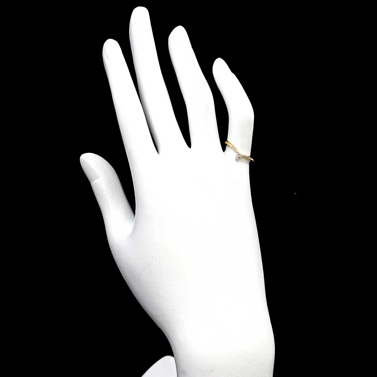 Diamond Ring 18K YG size5.25(US)