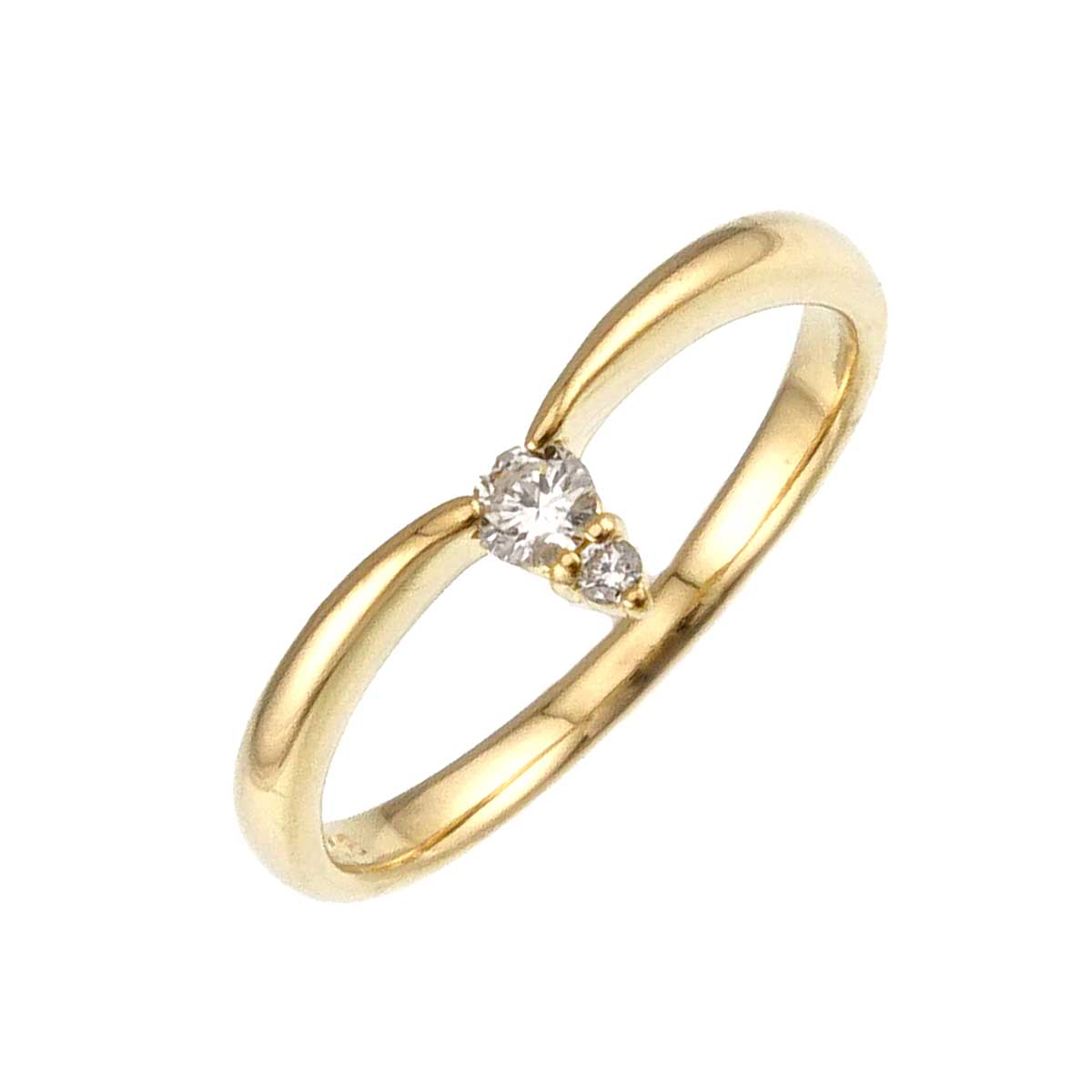 Diamond Ring 18K YG size5.25(US)