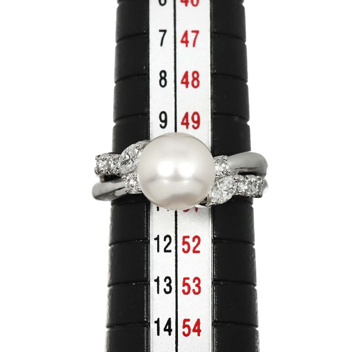 Akoya Pearl 8.5mm Diamond 0.35ct Ring Pt size5.25(US)