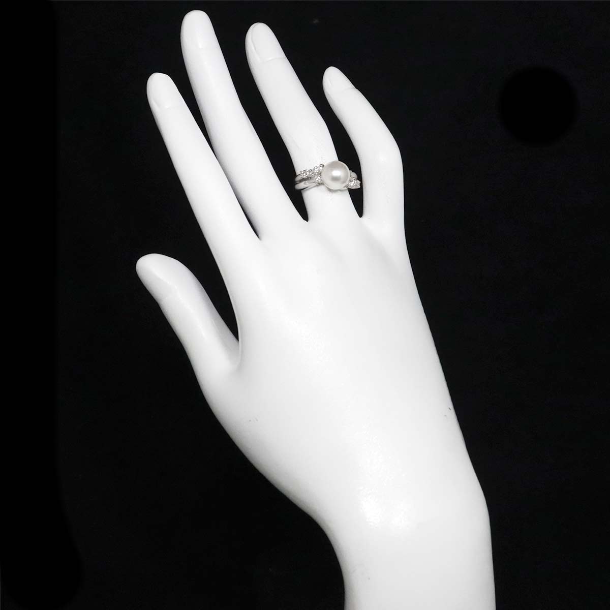 Akoya Pearl 8.5mm Diamond 0.35ct Ring Pt size5.25(US)