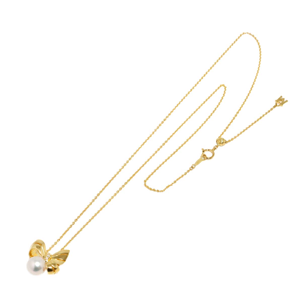 Akoya Pearl 8.0mm Diamond Necklace 18K YG 750