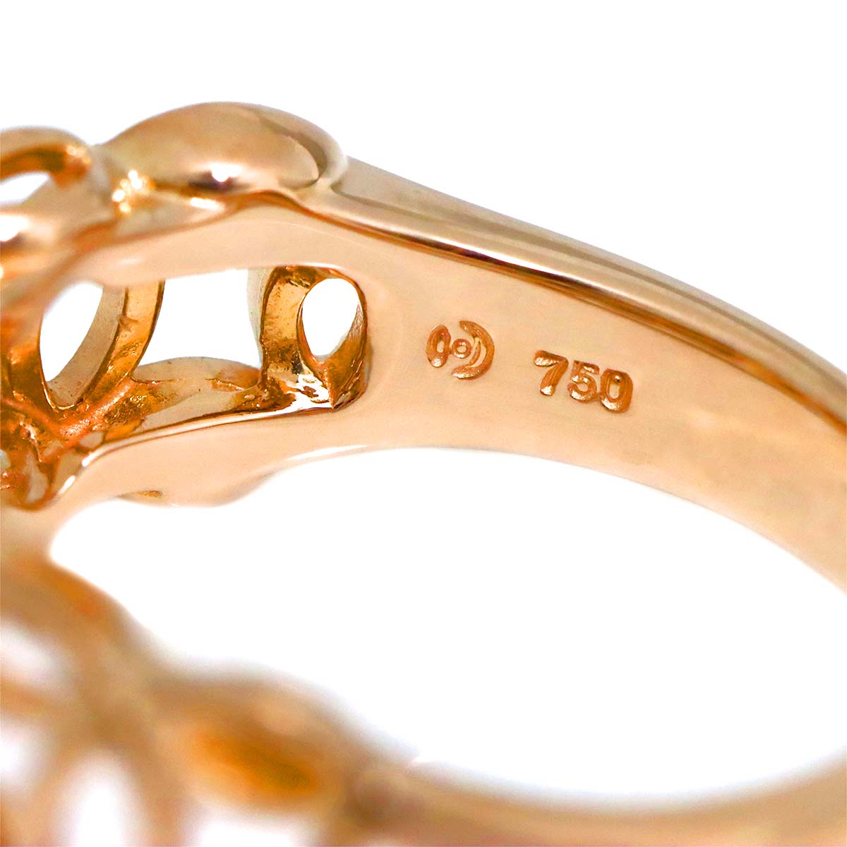 Akoya Pearl Diamond Ring 18K PG 750 Size6(US)