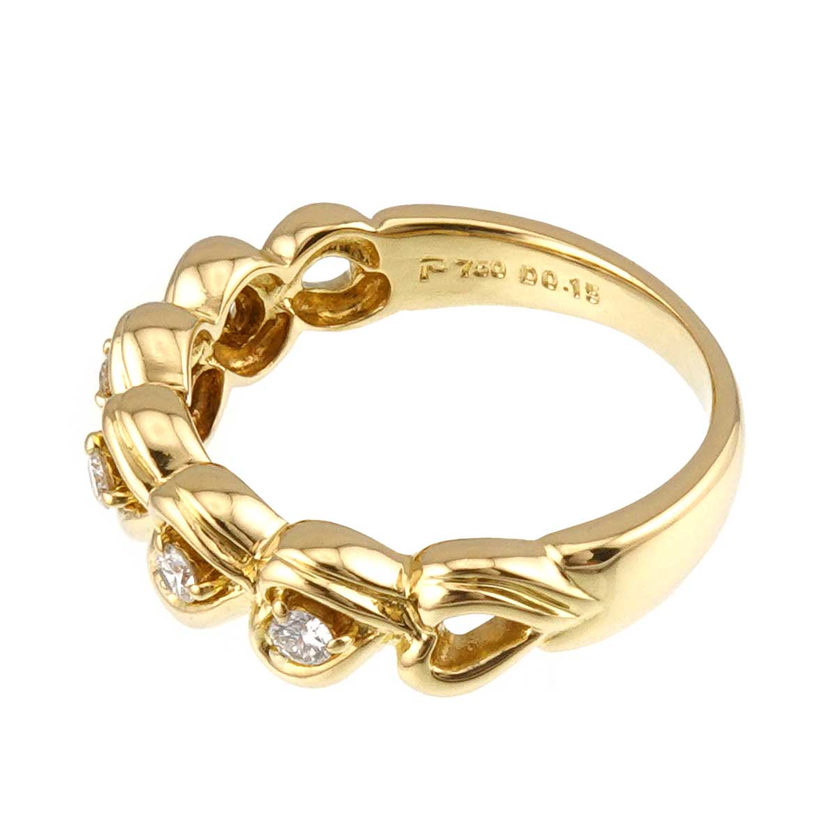 Diamond 0.15ct Ring 18K YG 750 Size6.25-6.5(US)
