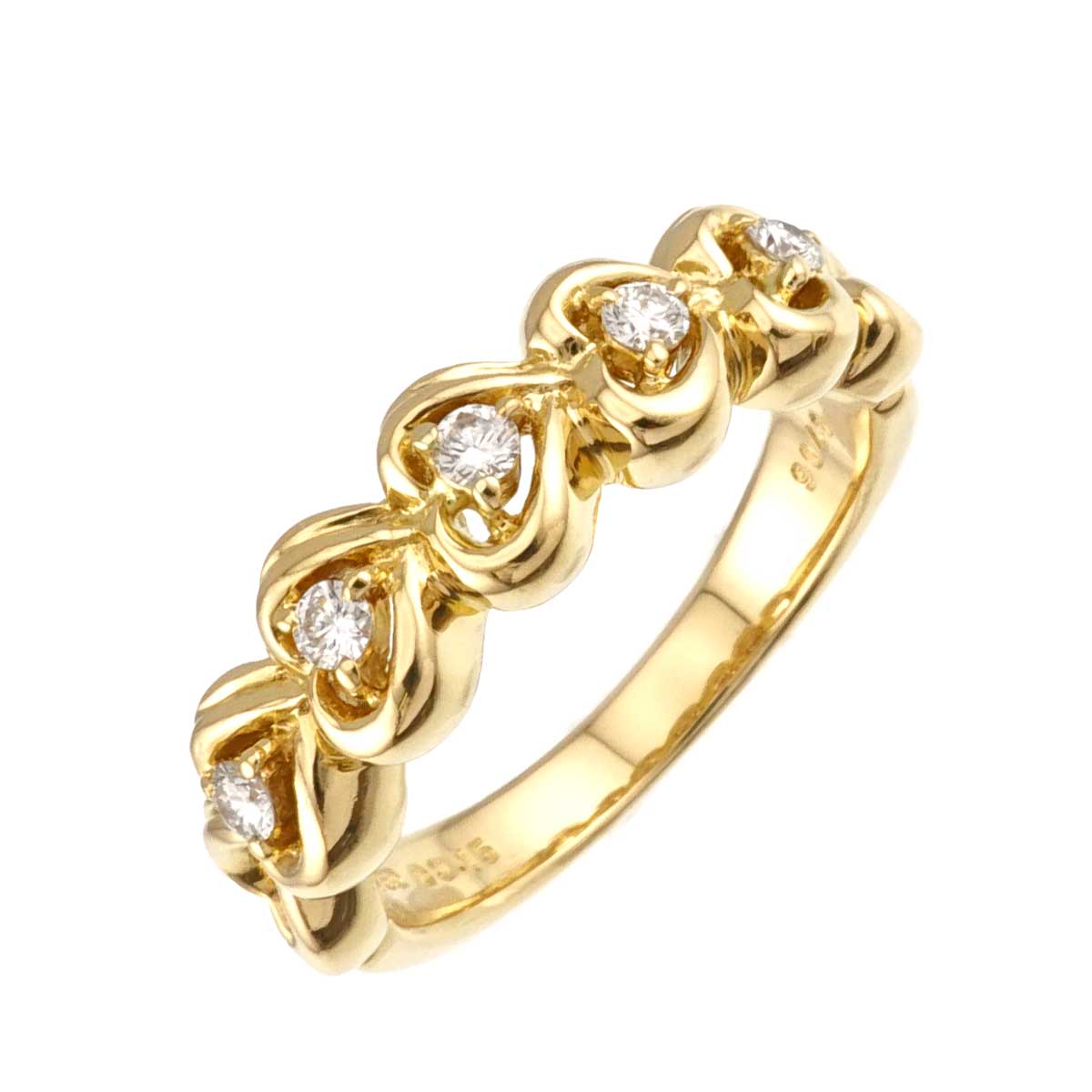Diamond 0.15ct Ring 18K YG 750 Size6.25-6.5(US)