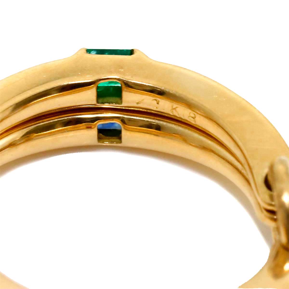 Diamond Multi stone Ring 18K Yellow Gold 750 Size5.5-5.75(US)
