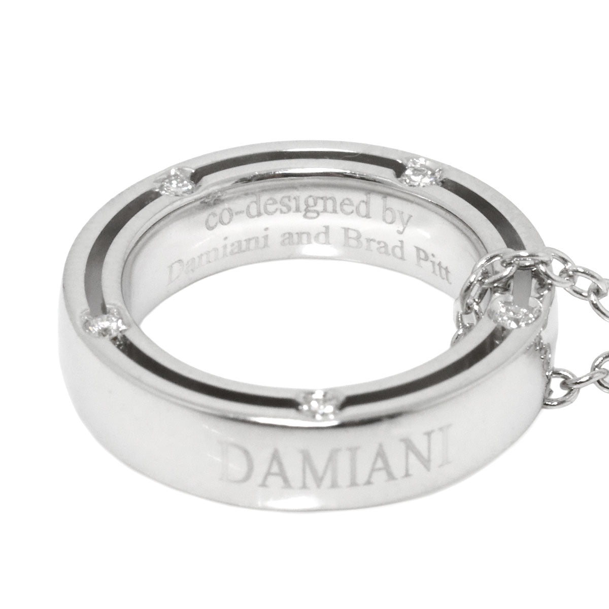 D-SIDE Diamond Long Necklace 18K White Gold 750