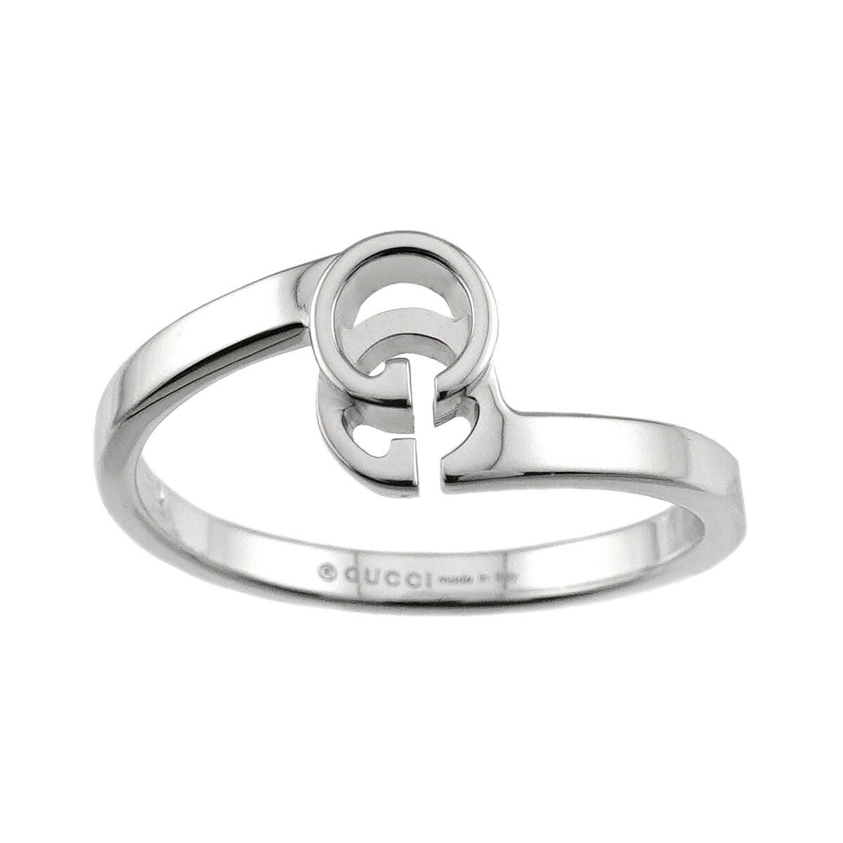 GG Logo Ring 18K WG White Gold 750 Size9 4.75-5(US)