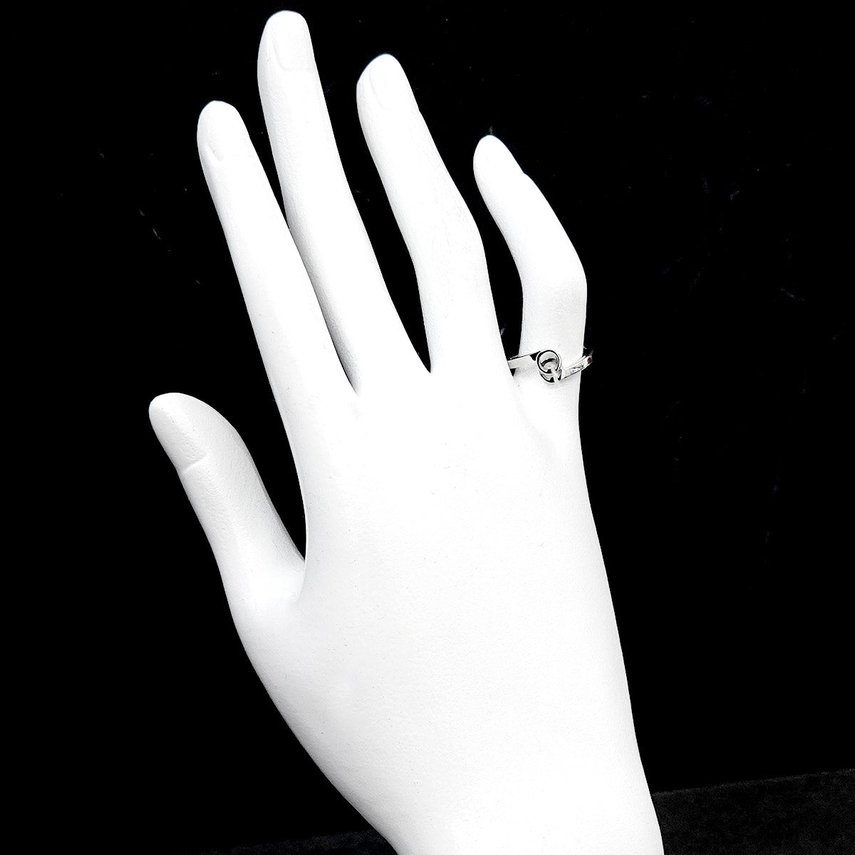 GG Logo Ring 18K WG White Gold 750 Size9 4.75-5(US)