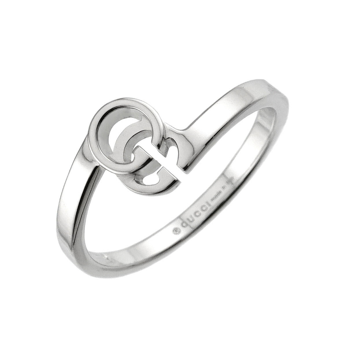 GG Logo Ring 18K WG White Gold 750 Size9 4.75-5(US)