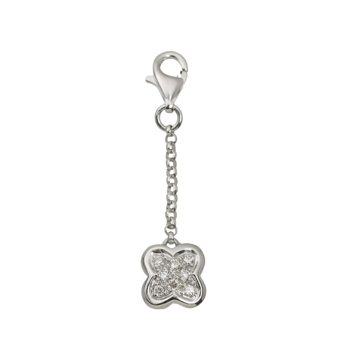 Diamond Charm Pendant Top 18K White Gold 750