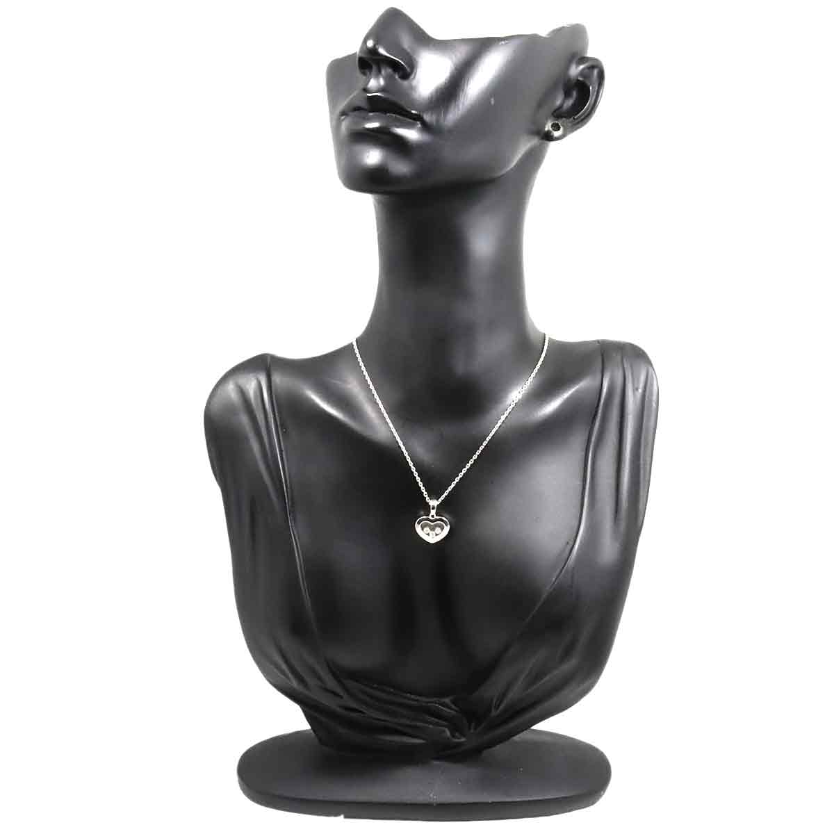 Happy Diamond Heart Necklace 18K White Gold 750