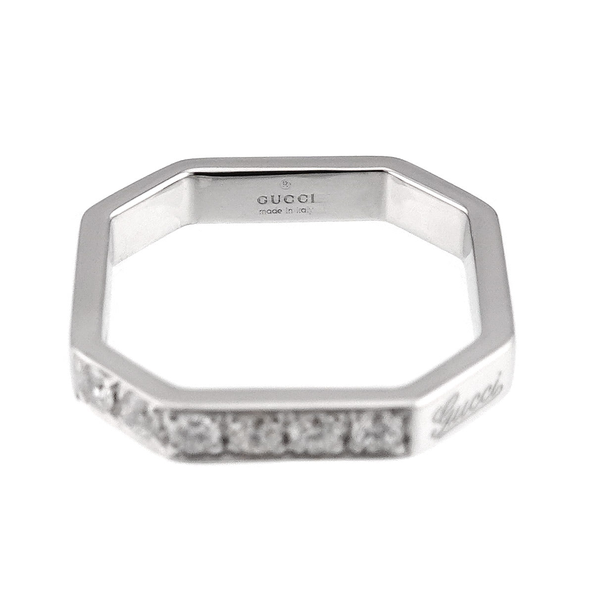 Diamond Ring 18K WG 750 size6 4.5(US)