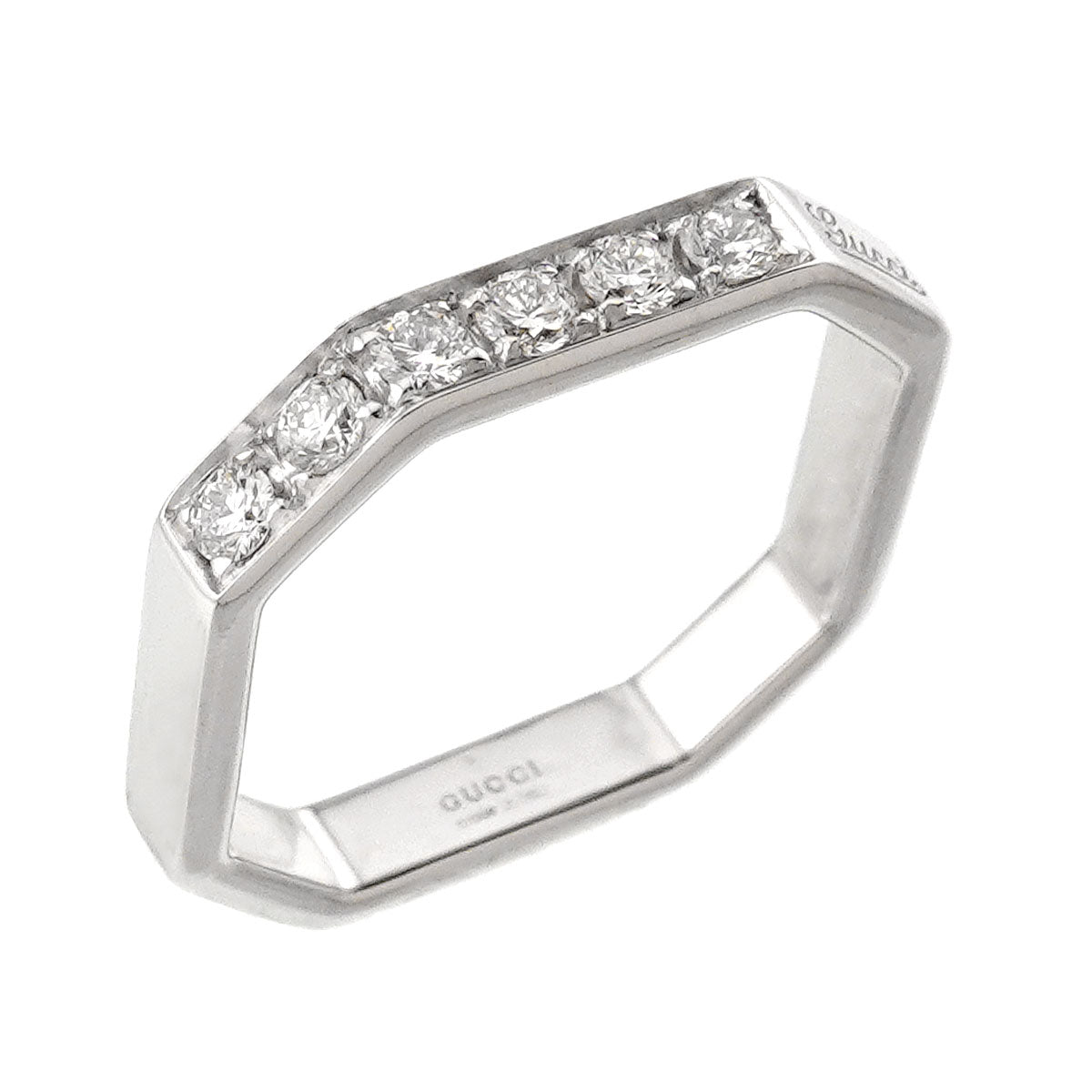 Diamond Ring 18K WG 750 size6 4.5(US)