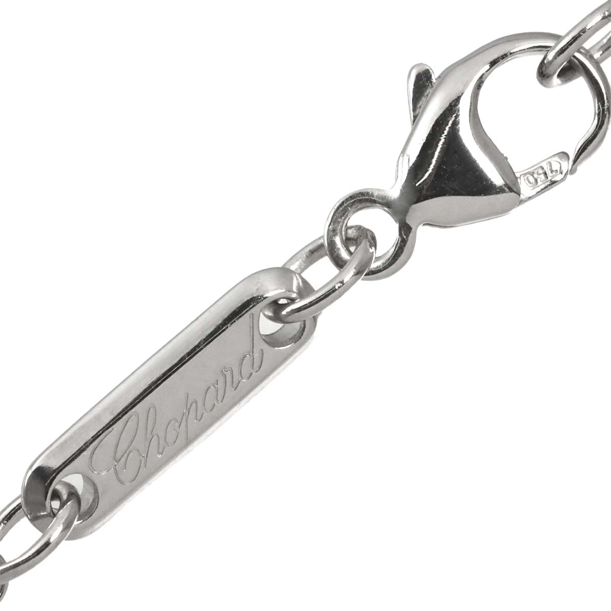 Happy Diamond Cross Necklace 18K White Gold 750