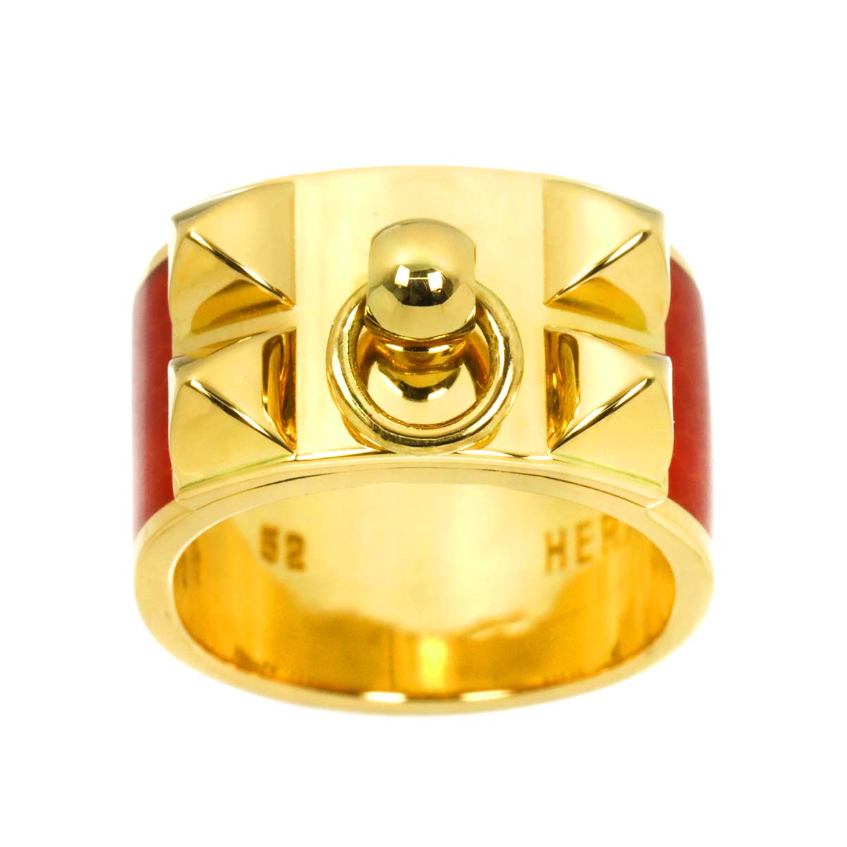 Collier de Chien Enamel Ring 18K YG 750 Size52 6(US)