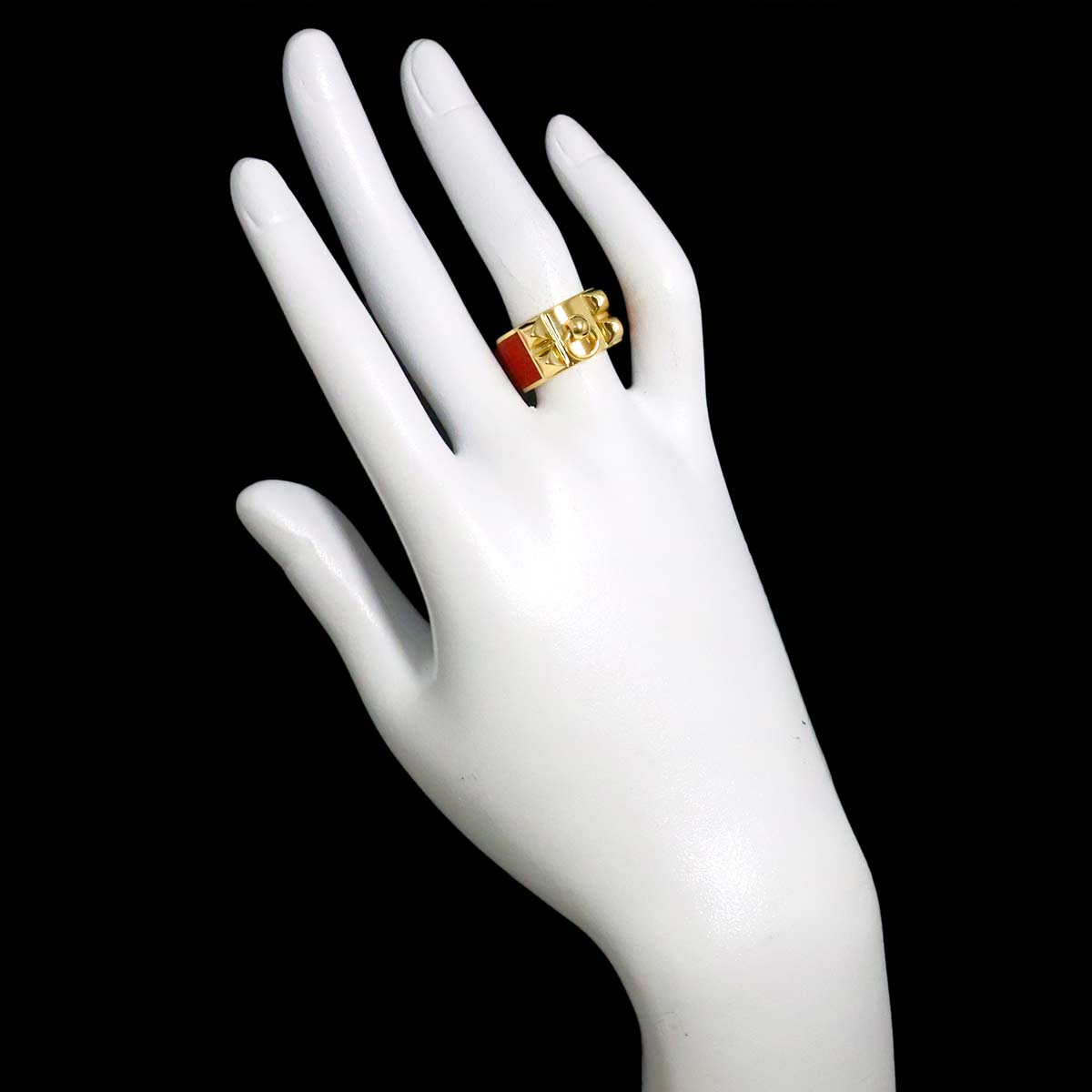 Collier de Chien Enamel Ring 18K YG 750 Size52 6(US)