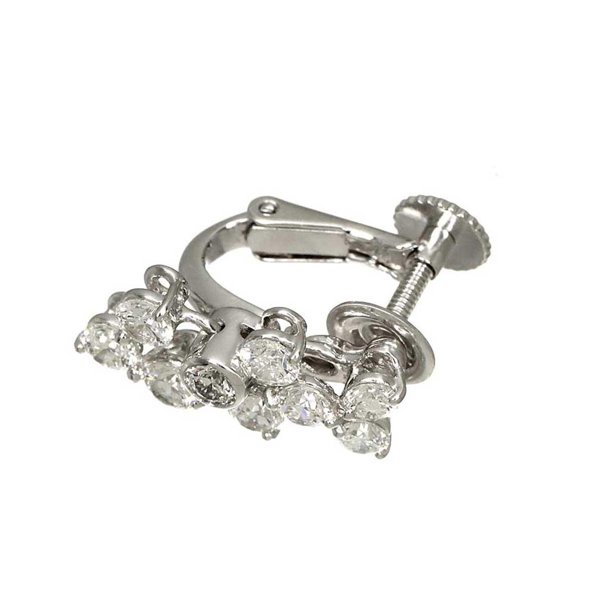 Diamond 1.61ct Earring Clip on 18K WG 750 One Piece only