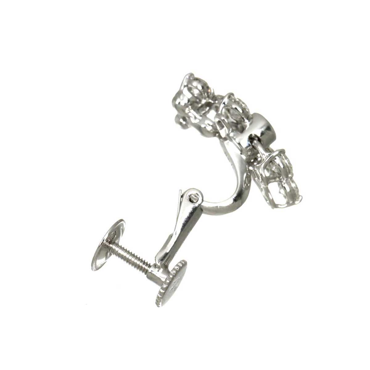 Diamond 1.61ct Earring Clip on 18K WG 750 One Piece only