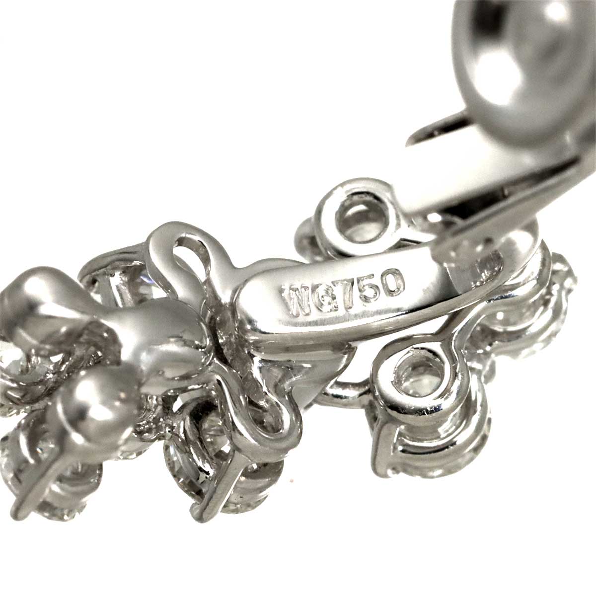 Diamond 1.61ct Earring Clip on 18K WG 750 One Piece only