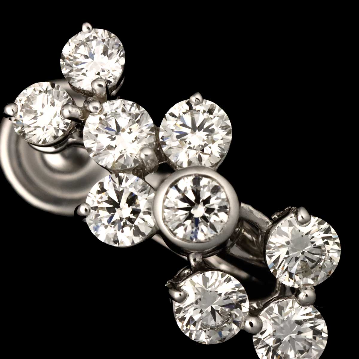 Diamond 1.61ct Earring Clip on 18K WG 750 One Piece only