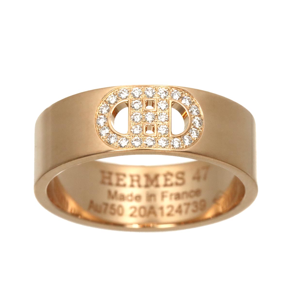 H Dunkle Diamond Ring 18K Pink Gold 750 Size47 3.75-4(US)