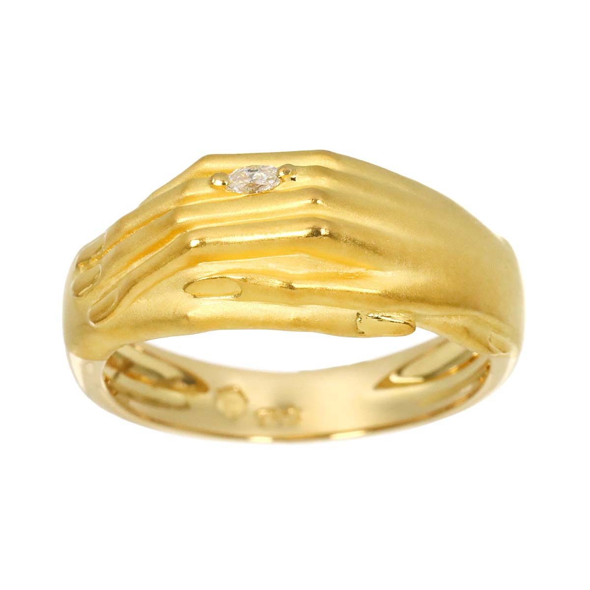 Diamond Ring 18K YG 750 Size6(US)