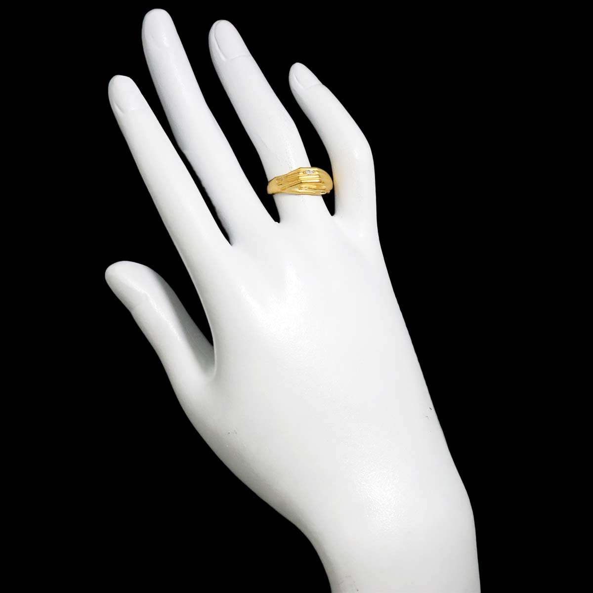 Diamond Ring 18K YG 750 Size6(US)