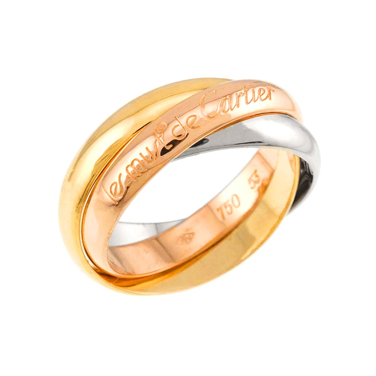 Trinity MM Ring 18K YG WG PG 750 Size53 6-6.25(US)
