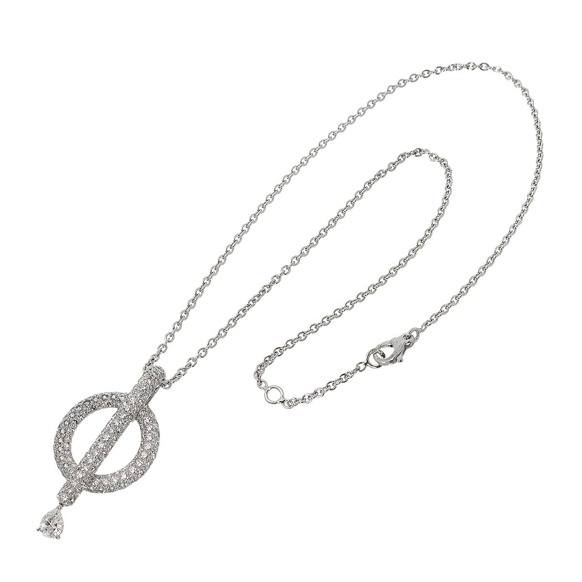 Omega Diamond Necklace 18K White Gold 750