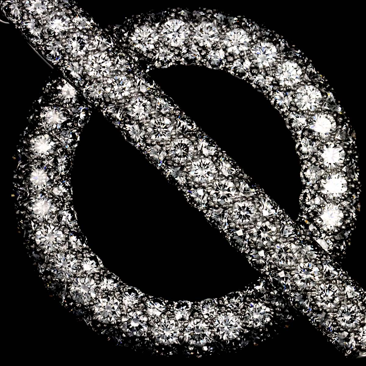 Omega Diamond Necklace 18K White Gold 750
